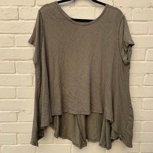 Free People Short Sleeve Green Shirt